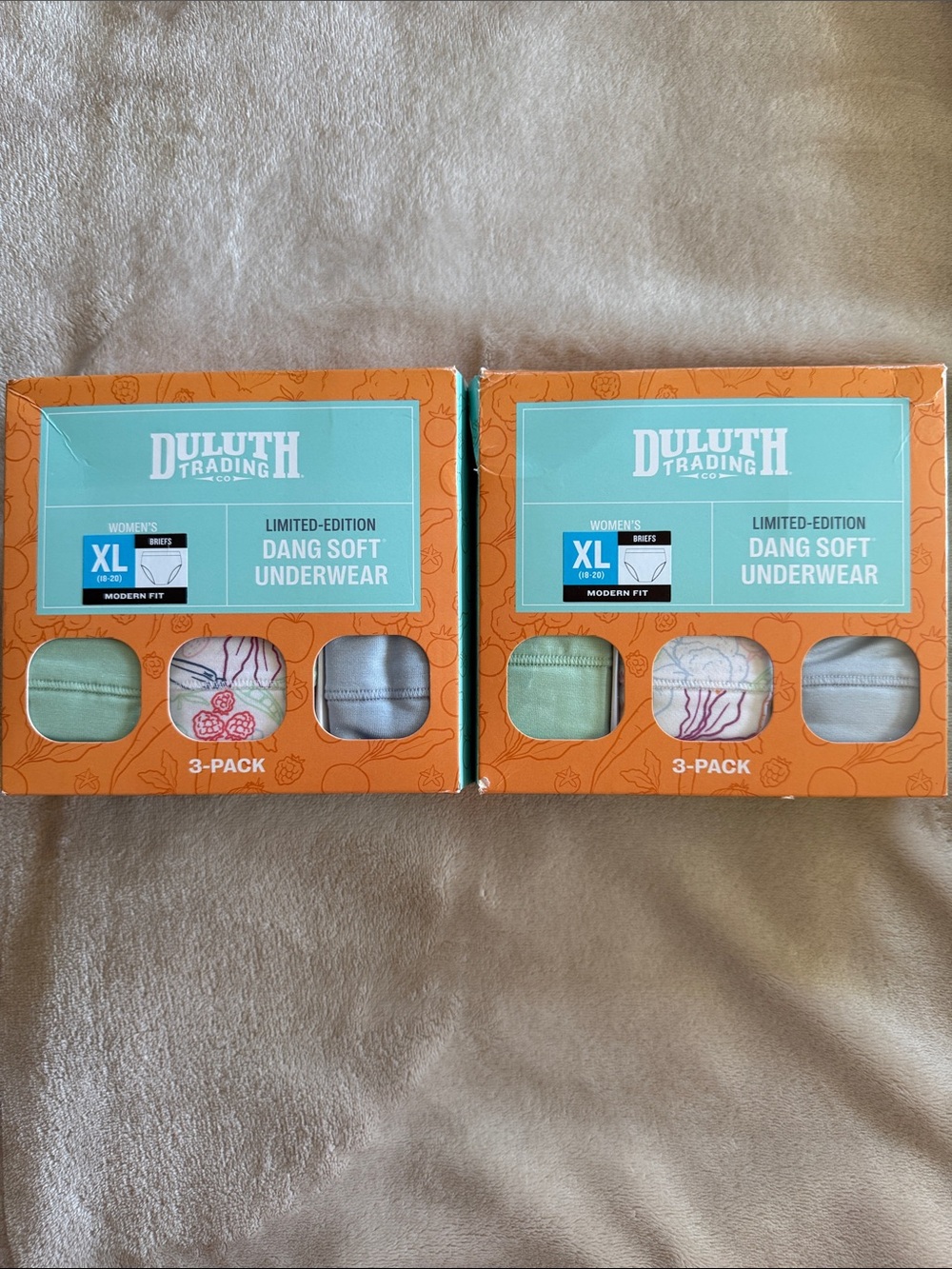 2 boxes - NWT Duluth Briefs 3-Pack Floral/Pastel Blue and Green